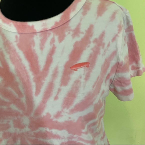 VANS PINK AND WHITE TYE DYE EMBROIDERED SKATEBOARD T SHIRT SIZE X SMALL XS - Picture 5 of 6